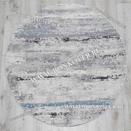 Ковер Турция Современный Дизайн 05 Серый с Голубым Круг