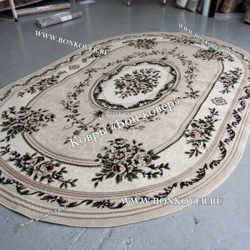 Ковер Лайт Карпет Дизайн 23893 Бежевый Овал