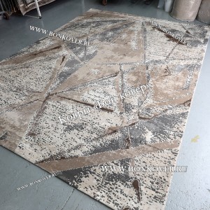 Турецкий Ковер Для Гостиной Дизайн 48 Серый с Коричневым